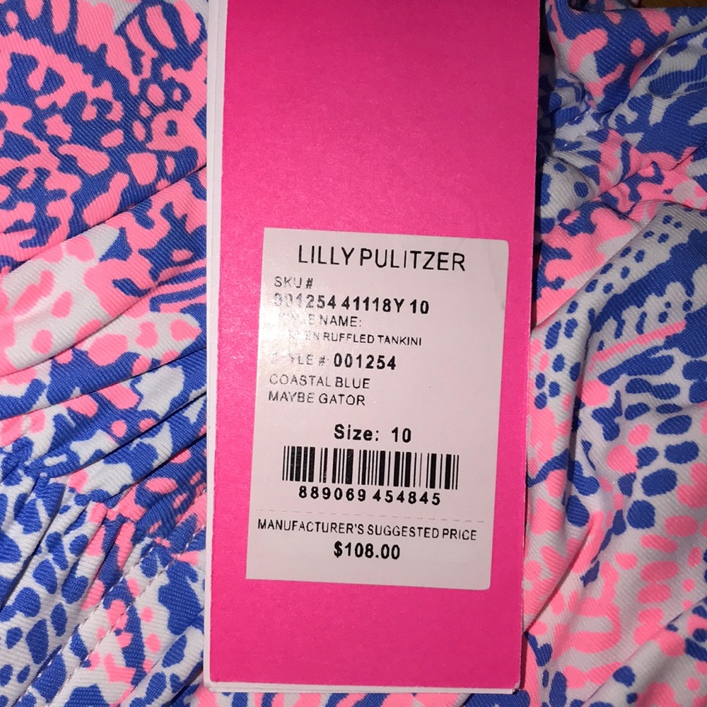 Lilly Pulitzer Carmen Ruffled Tankini Coastal Blue - Picture 5 of 7
